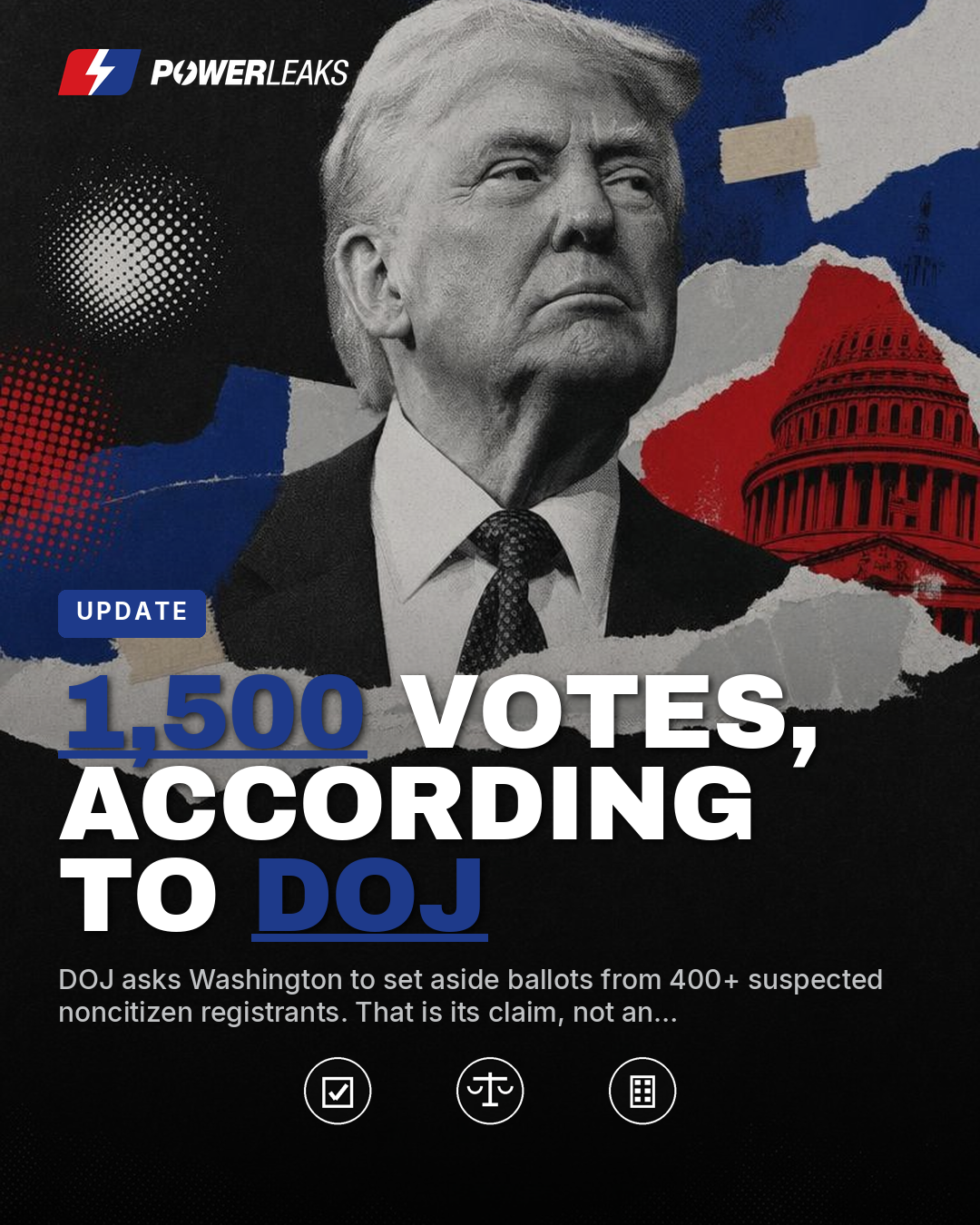 What happened in the US today: DOJ asks Washington to set aside ballots, plus 2 more