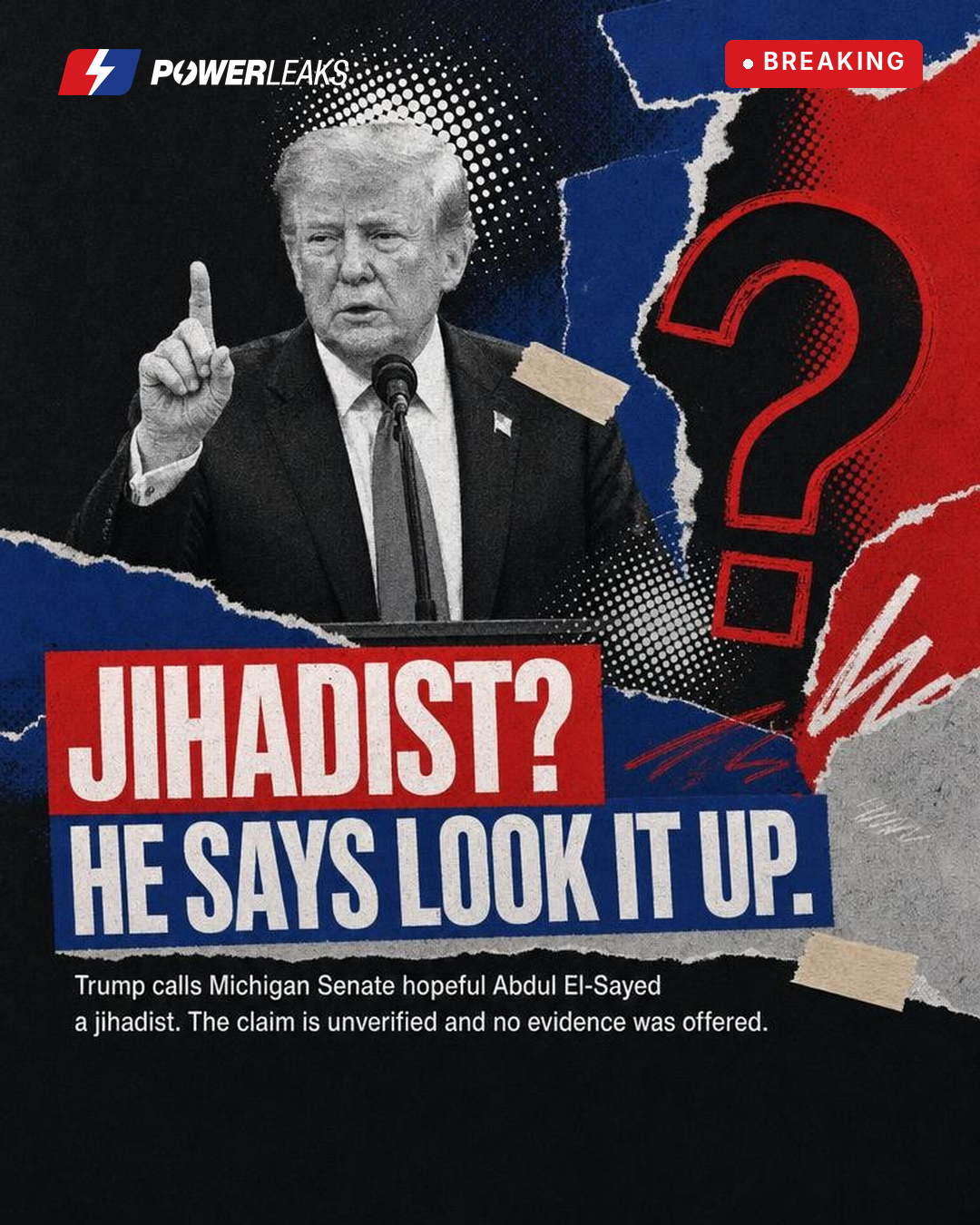 Trump calls Michigan Senate candidate a jihadist